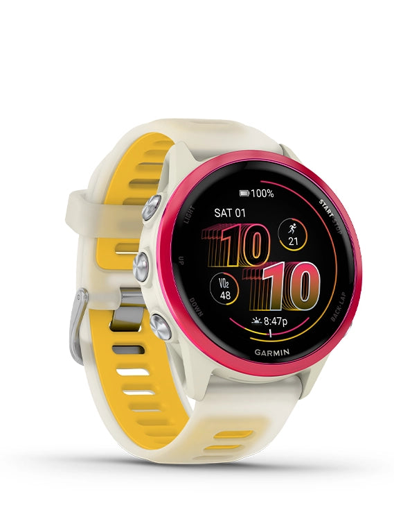 Smartwatch with a yellow band on a white background
